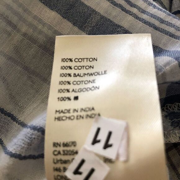 Anthropologie Pilcro & the Letterpress Blue & White Pld Tunic Top Boho, Coastal - Picture 11 of 16